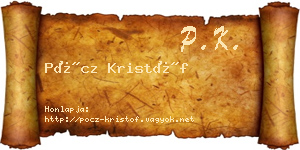 Pöcz Kristóf névjegykártya